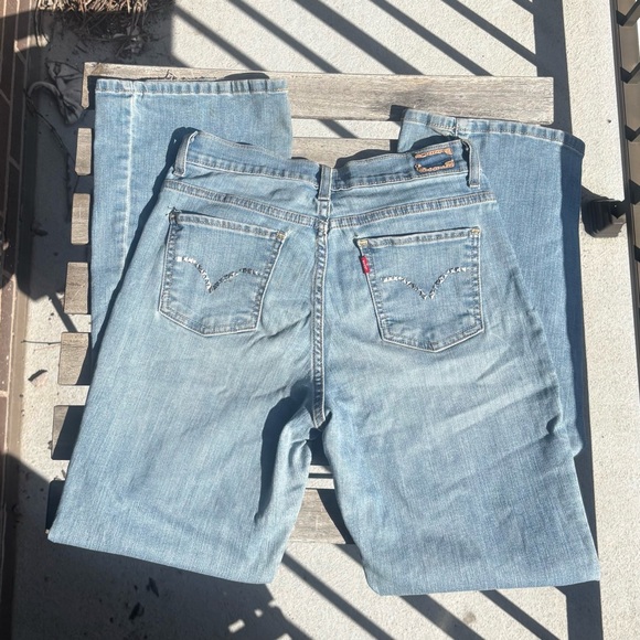 Mid Rise Straight Leg Blue Jeans - Picture 4 of 7